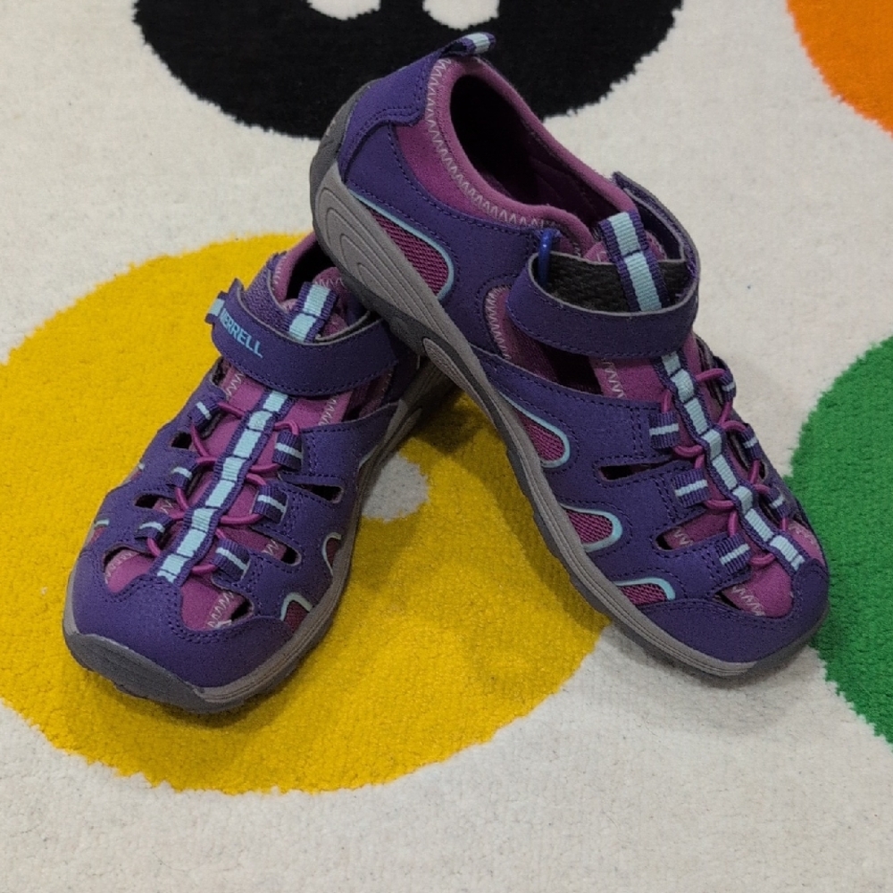 Merrell Girls Size 3 Purple and Blue Hiking Sandals NWOT